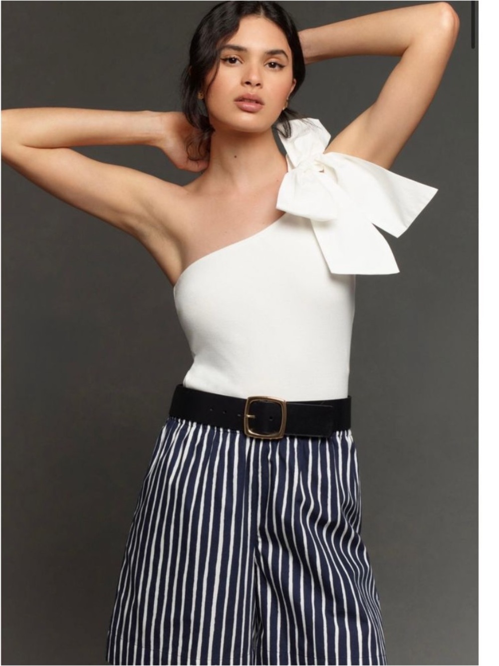 NWT Anthropologie Sunday in Brooklyn One-Shoulder Bow Tank, M